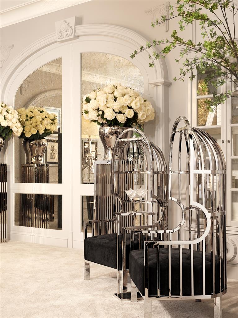 Vase Glamour silver finish XL