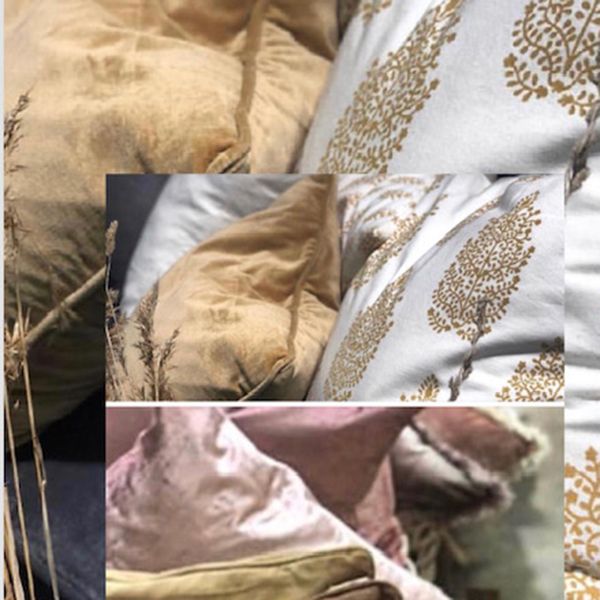 Putetrekk Slub Velvet Havre