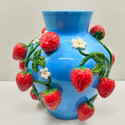 Vase Strawberry Blå