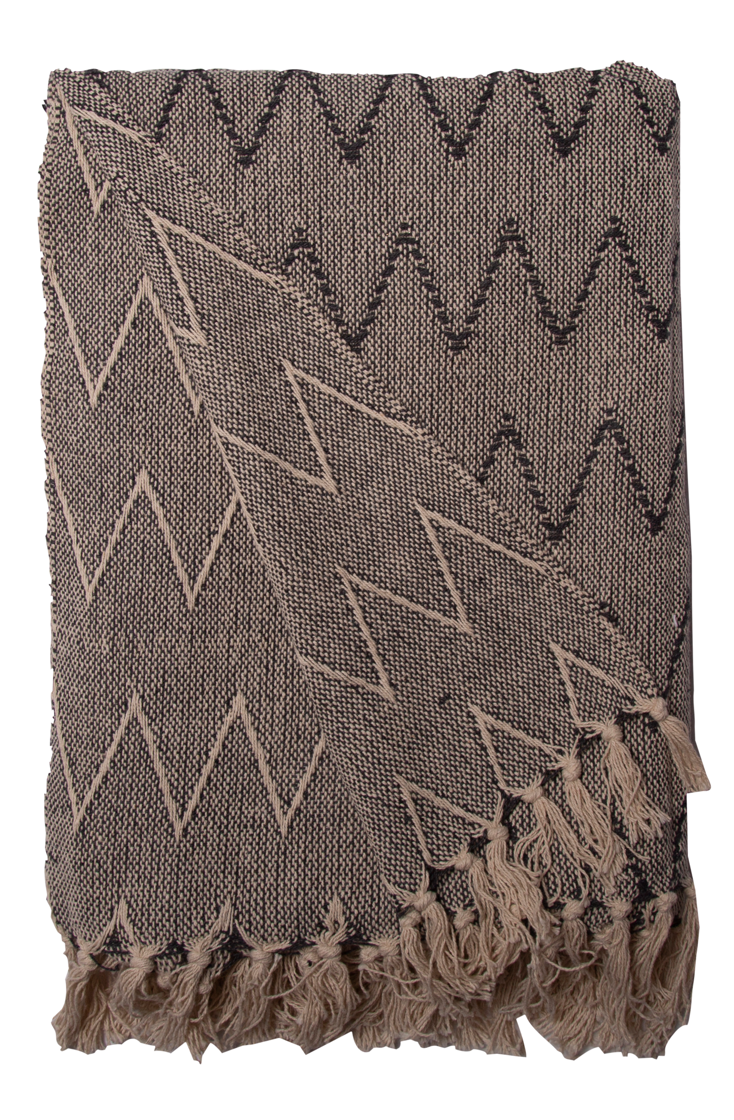 Pledd ZigZag, Off white/Charcoal