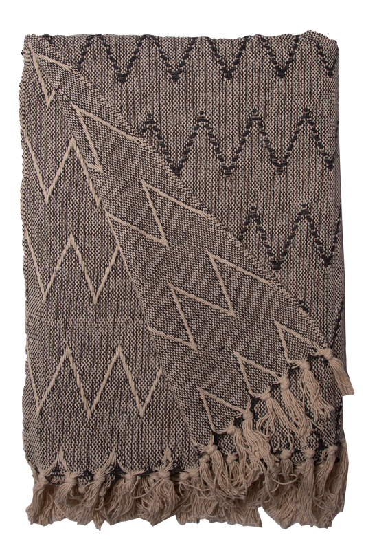 Pledd ZigZag, Off white/Charcoal
