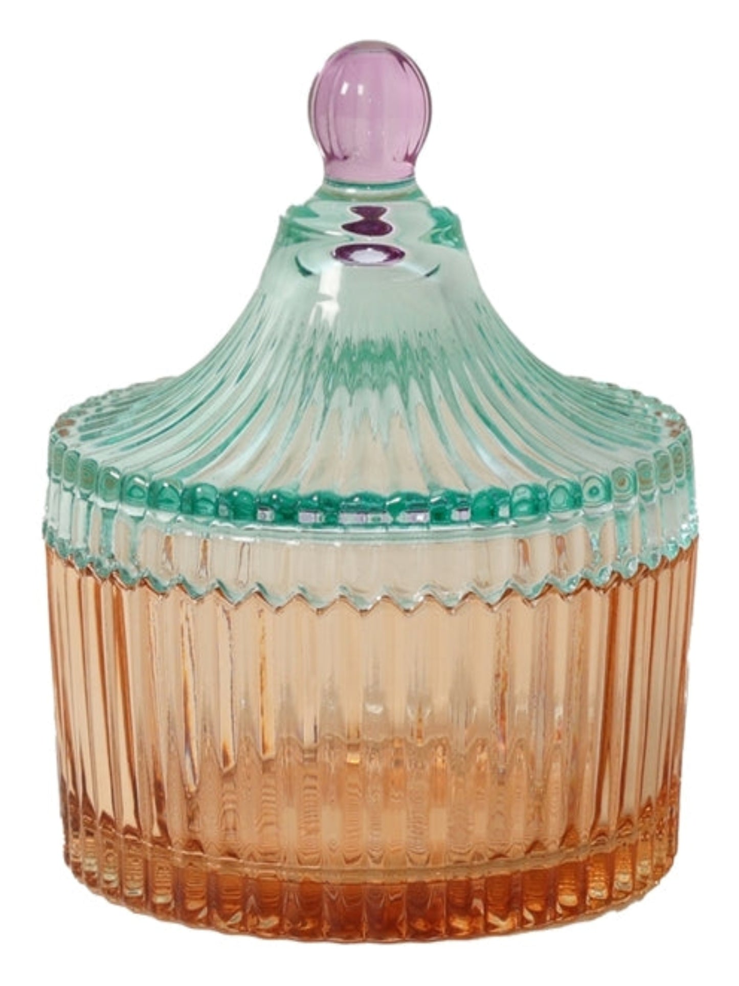 Bonbonniere m/striper, oransje/lys mint