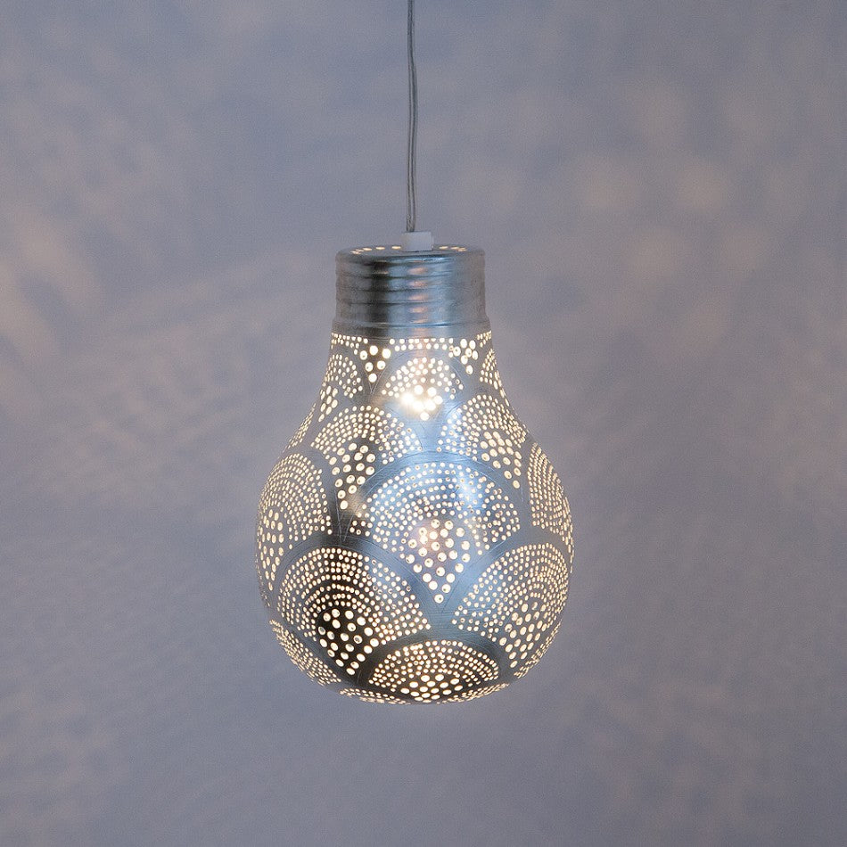 Big Pear Fan Pendel - Silver