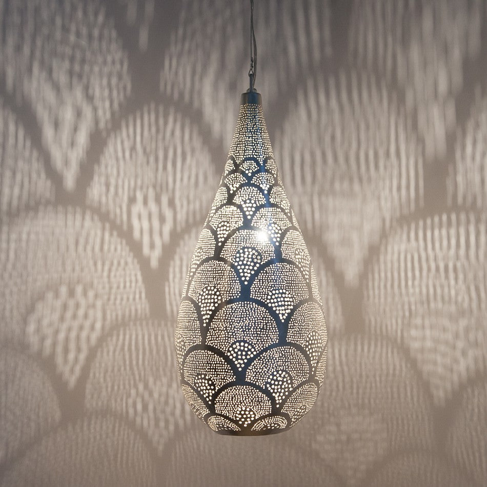 Elegance Fan Pendel - Large Silver