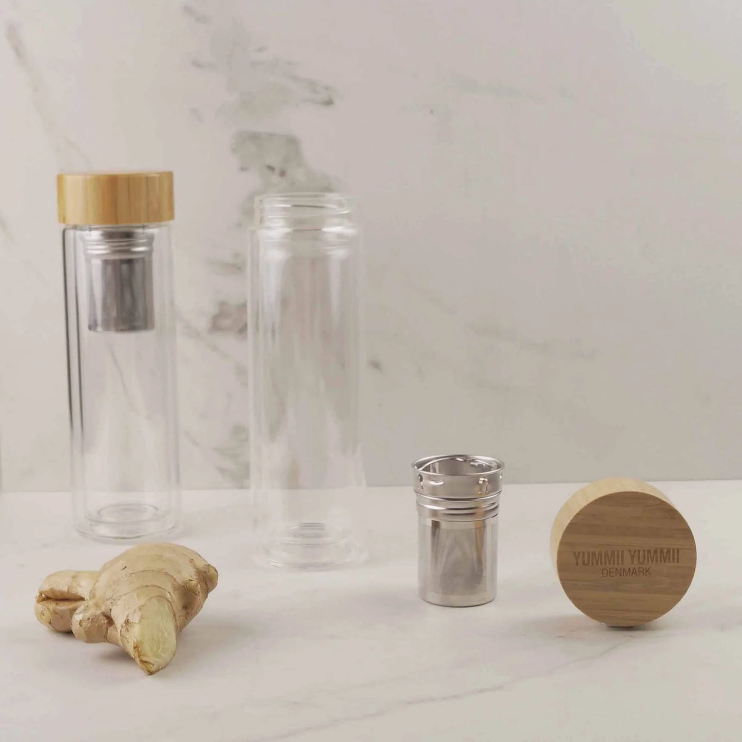 Glassflaske med te-infuser 450 ml