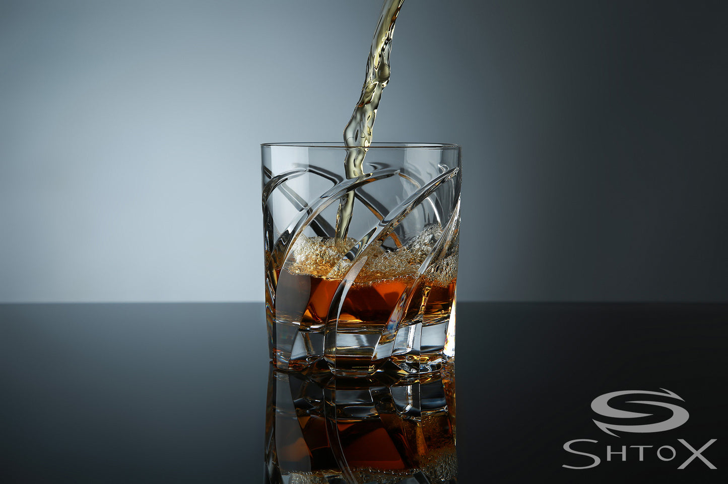 Snurrende whiskey glass i krystall 016