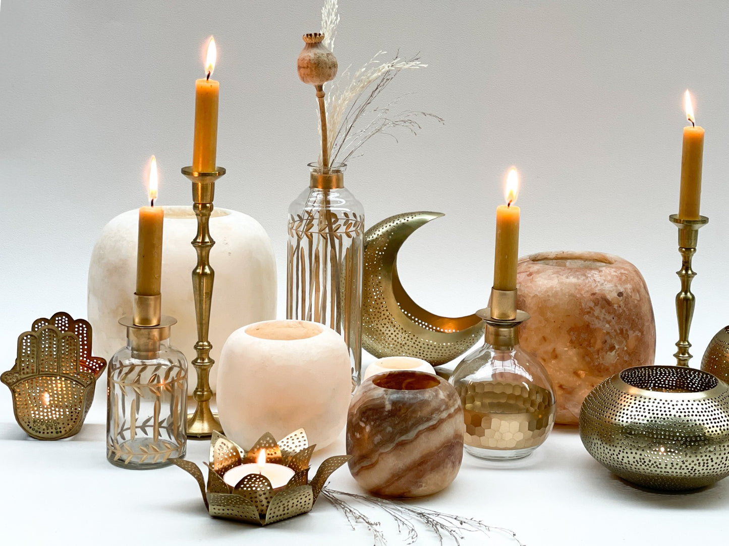 Flaske lysestake stor