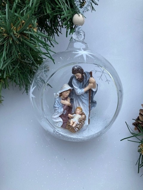 Julekule Josef, Maria og Jesusbarnet, 8 cm