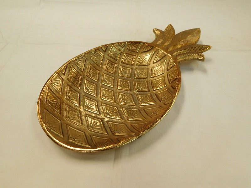Skål Ananas, Antikk gull, 42 cm