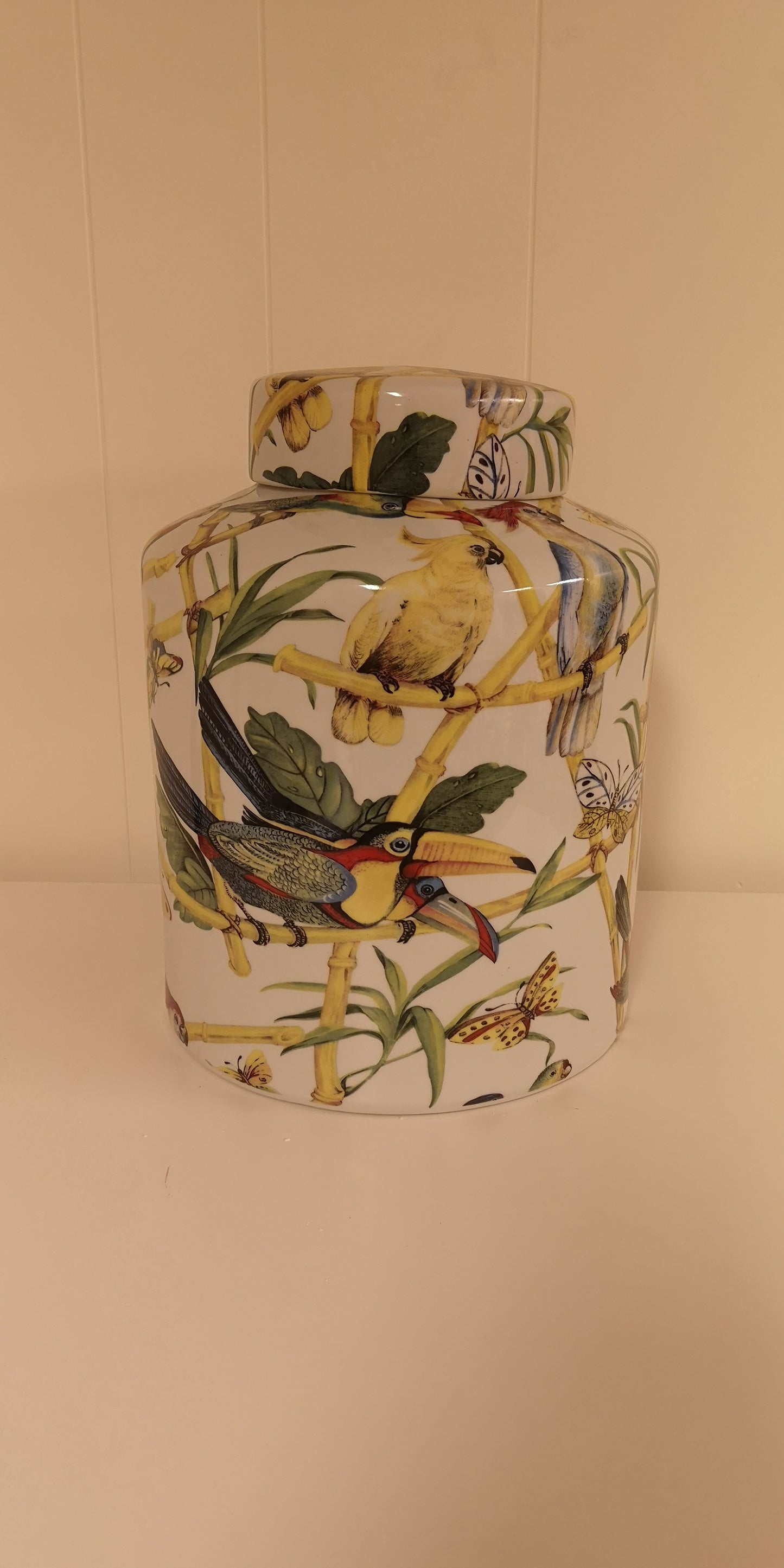 Tropical krukke hvit 30 cm