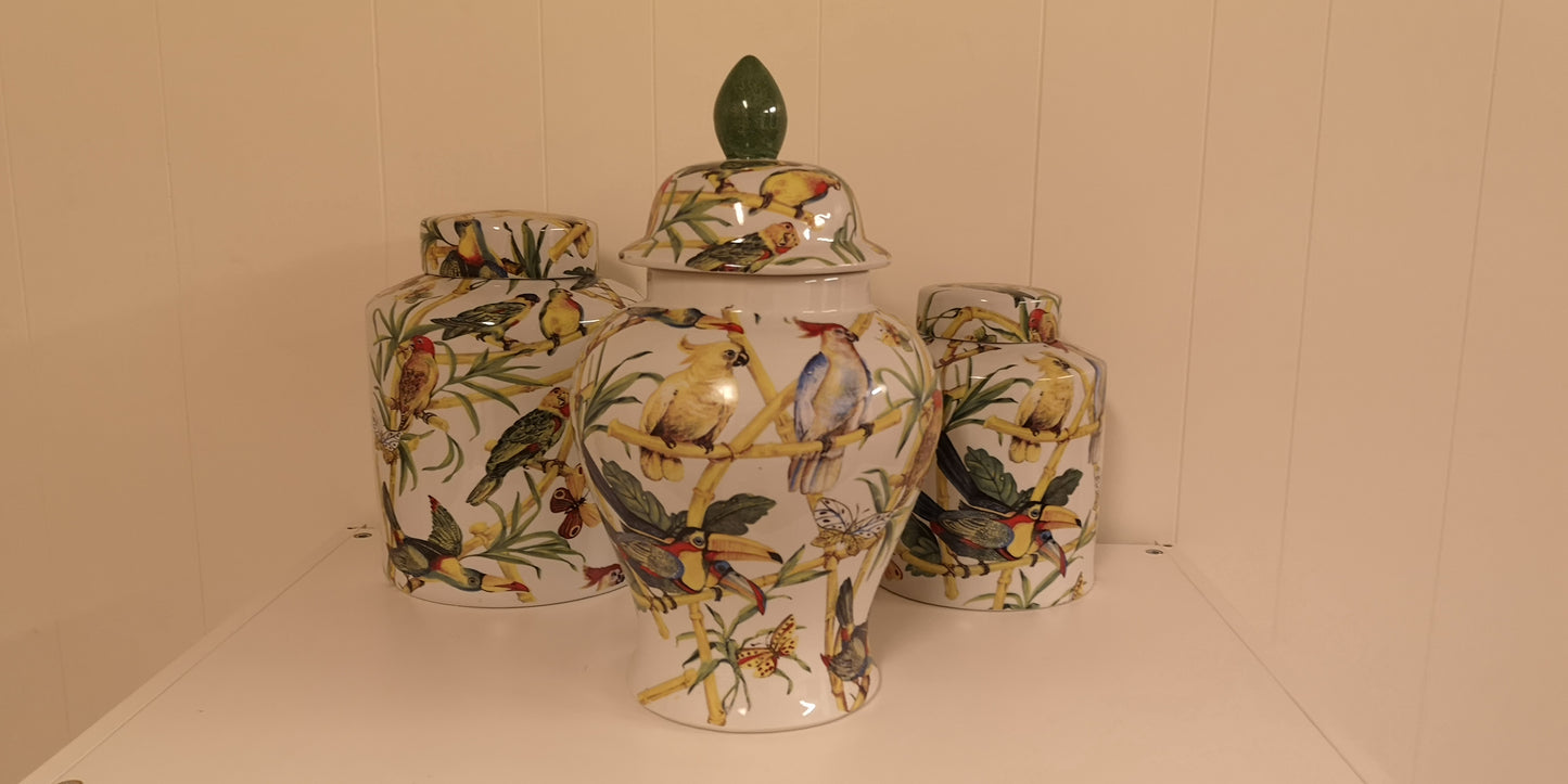 Tropical krukke hvit 40 cm