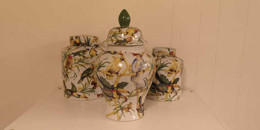 Tropical krukke hvit 40 cm