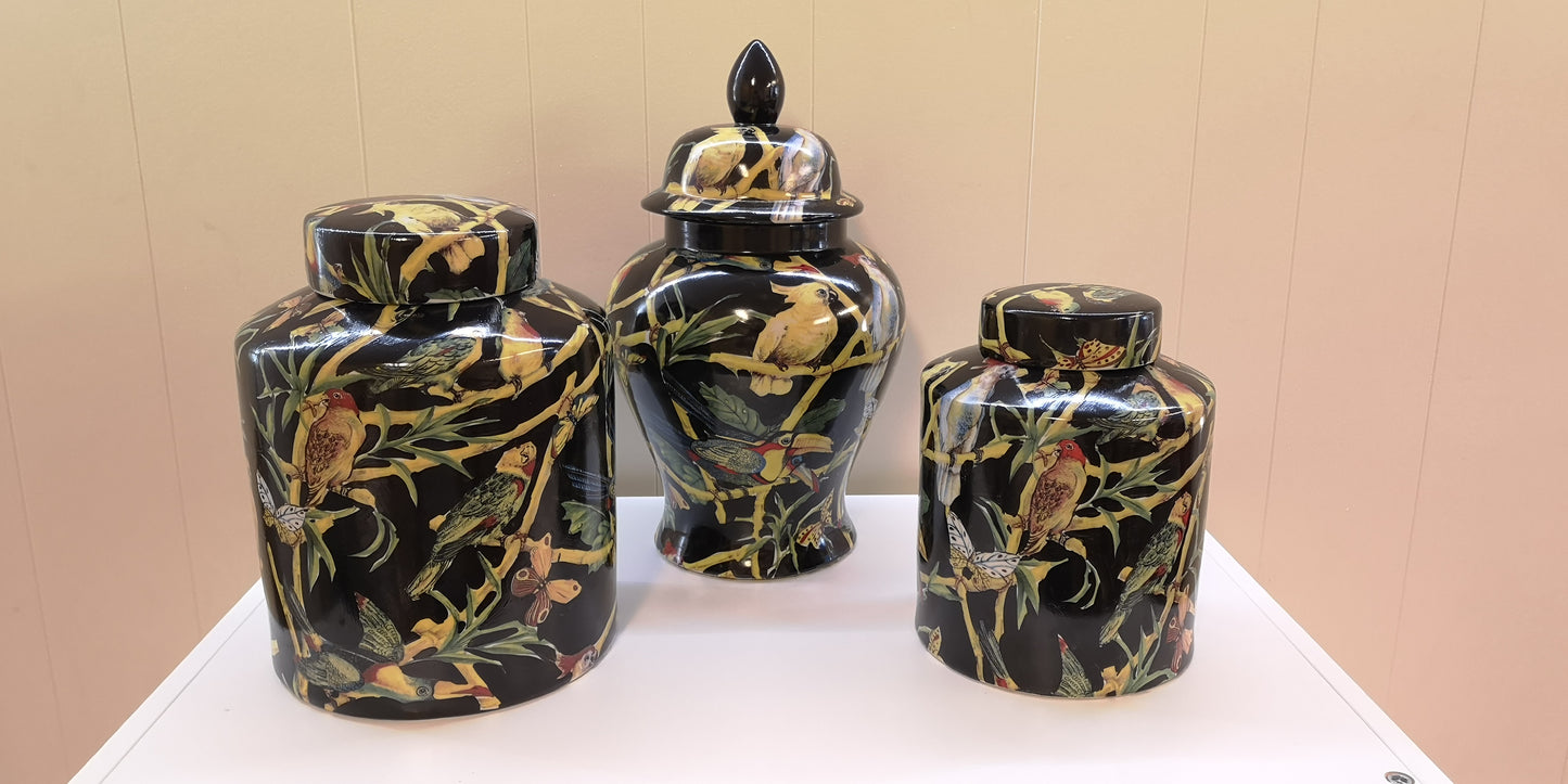 Tropical krukke sort 25 cm