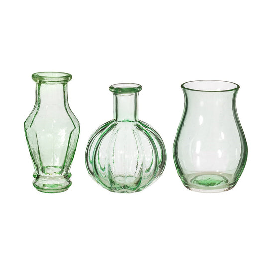 Vase Vintage Bud Pale Green - sett med 3