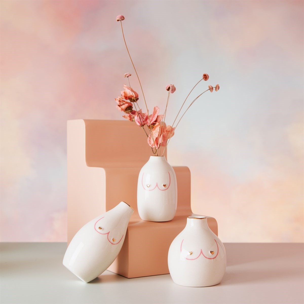 Vase Girlpower Boobies - sett med 3